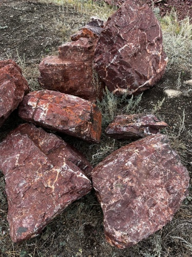 Камни для ландшафтного дизайна красно-фиолетовые 10-60 килограмм купить в Белоярском